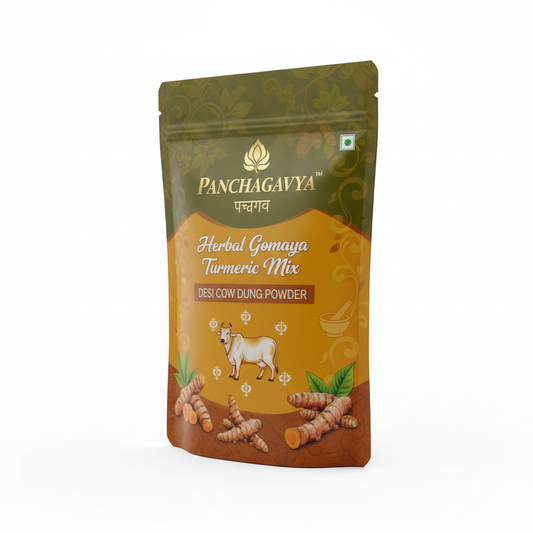 Panchagavya herbal gomaya turmeric mix desi cow dung powder
